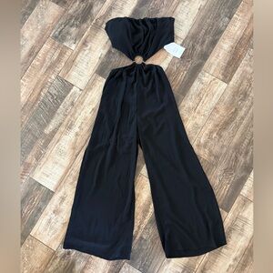 NWT VICIxNordstrom Black Tie Open Back Jumpsuit Size XS